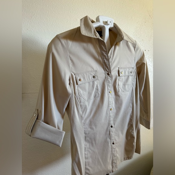 Zac & Rachel 3/4 sleeve shirt for women Small Size Beige Color - Picture 9 of 9